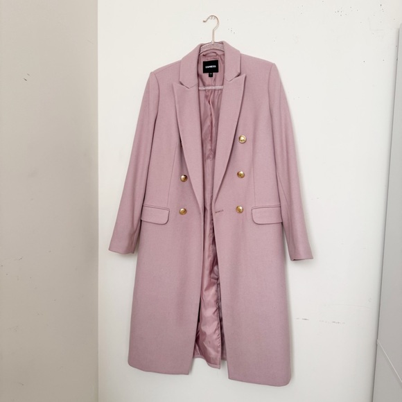 Women's Pink Wool Blend Coat - Picture 3 of 16
